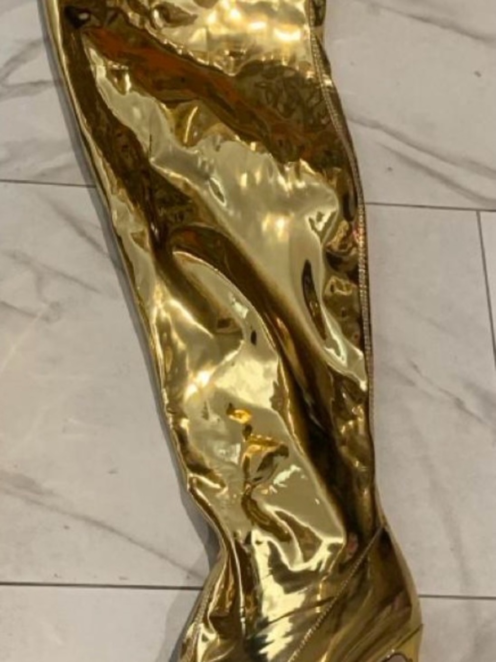 Gold Metallic Decorative Accent Boot - Gold